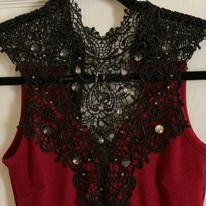 High neck beaded dress